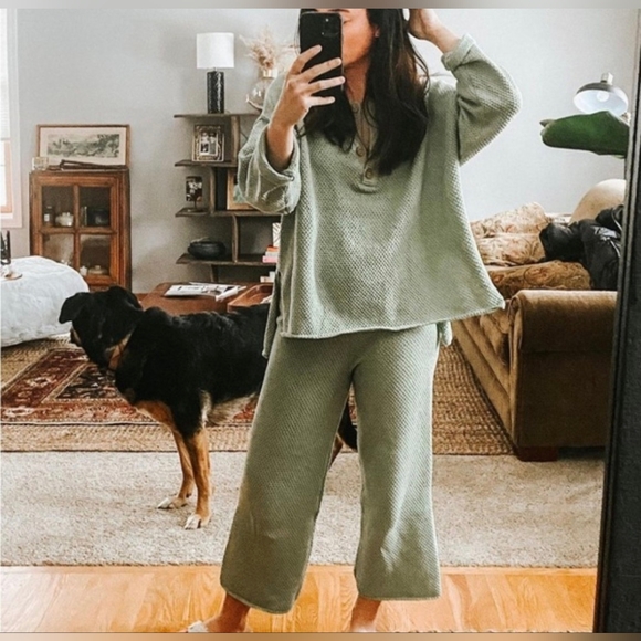 Free People Pants - FP Beach SET Hailee Knit Pants & Top Large